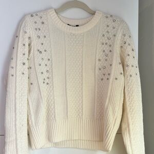 Forever 21 Cream Sweater with Silver Accents